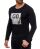 Red Bridge Mens go or stop sequined pullover sweatshirt long sleeve iridescent shiny text manually changeable black