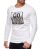 Red Bridge Mens Go or Stop Sequin Pullover Sweatshirt Longsleeve Iridescent Shiny Text Manually Changeable White XL