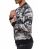 Red Bridge Mens College US Army Sweat Jacket with Patches Camouflage Gray S