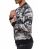 Red Bridge Mens College US Army Sweat Jacket with Patches Camouflage Gray XXL