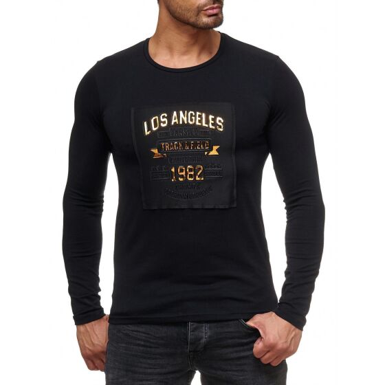 Red Bridge Mens golden LOS ANGELES Longsleeve Pullover Fashionable Black S