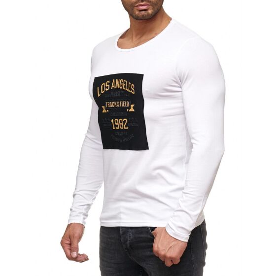 Red Bridge Herren golden LOS ANGELES Longsleeve Pullover Fashionable Weiß