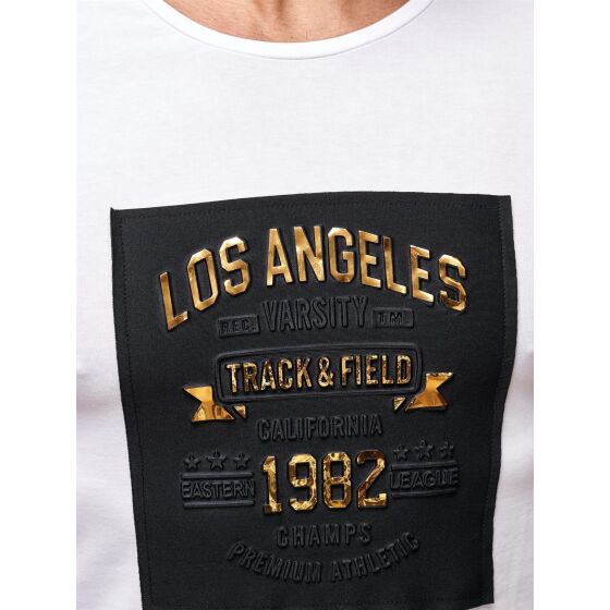 Red Bridge Herren golden LOS ANGELES Longsleeve Pullover Fashionable Weiß