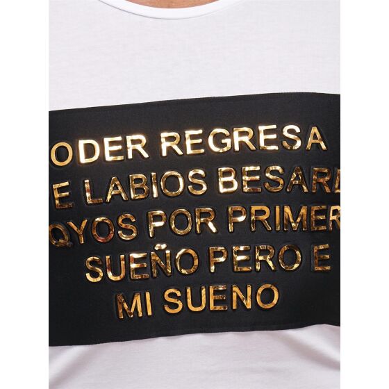 Red Bridge Herren Golden Text Latino Longsleeve Pullover Special Weiß
