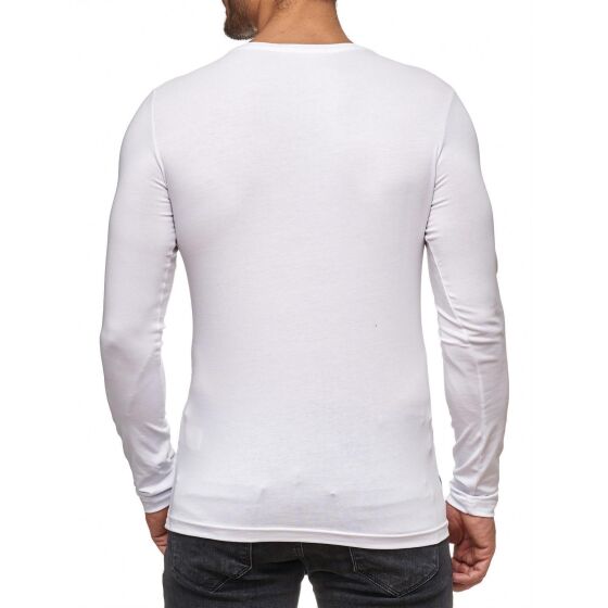 Red Bridge Herren Hardy Skull Motiv Pullover Sweatshirt Longsleeve Weiß