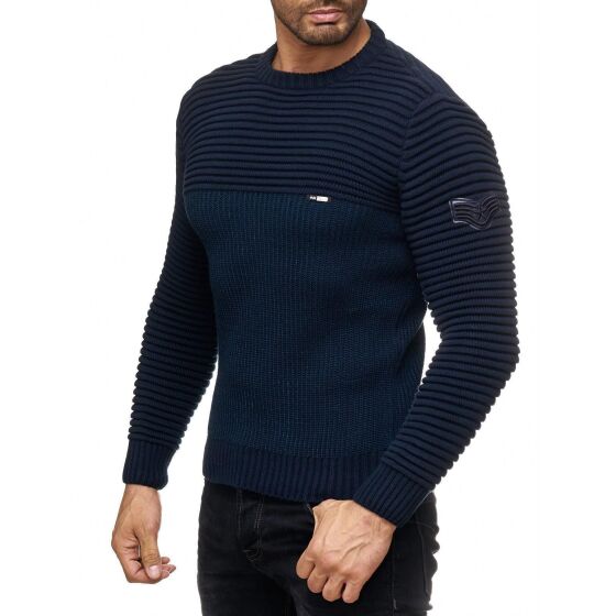 Red Bridge Mens Knitted Jumper Sweat Classic Pilot Army Officer