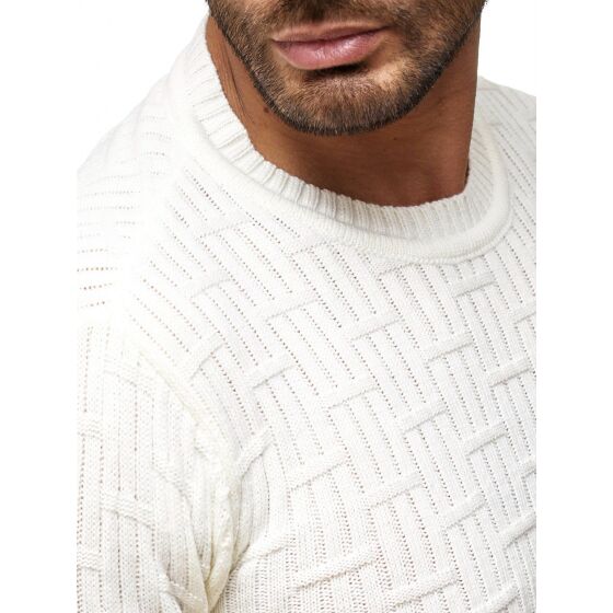 Red Bridge Herren Wooden Boxes Plattern Casual Strickpullover Pullover Sweat Beige