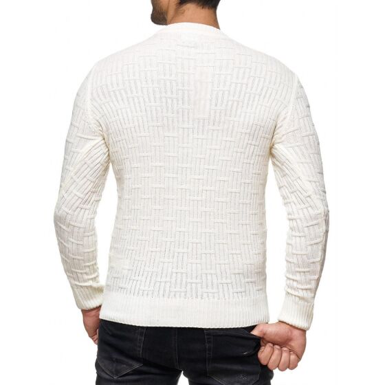 Red Bridge Mens Wooden Boxes Plattern Casual Knit Jumper Pullover Sweat Beige