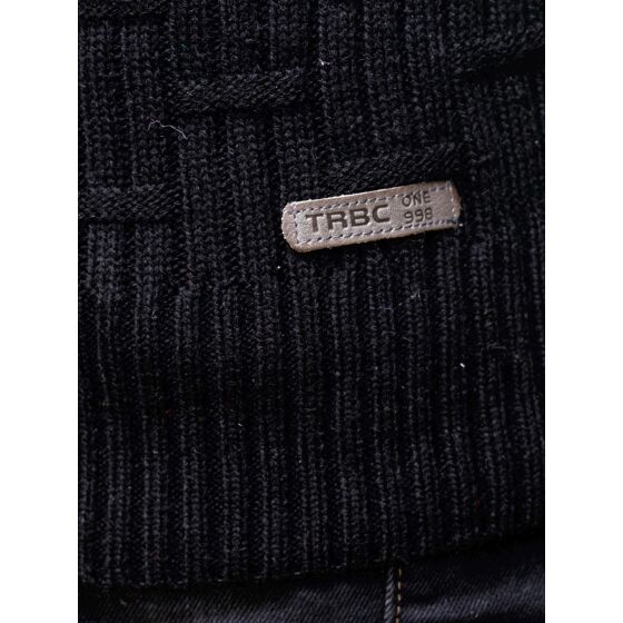 Red Bridge Mens Wooden Boxes Plattern Casual Knit Jumper Jumper Sweat Black