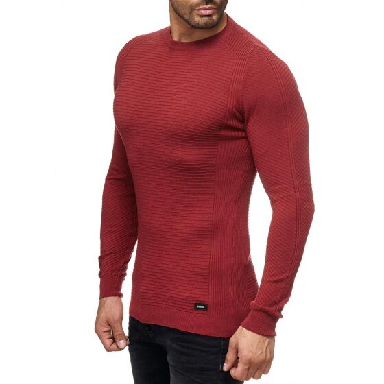 Red Bridge Mens TRBC Classic Business Knit Jumper Sweater Sweat Bordeaux Wine Red