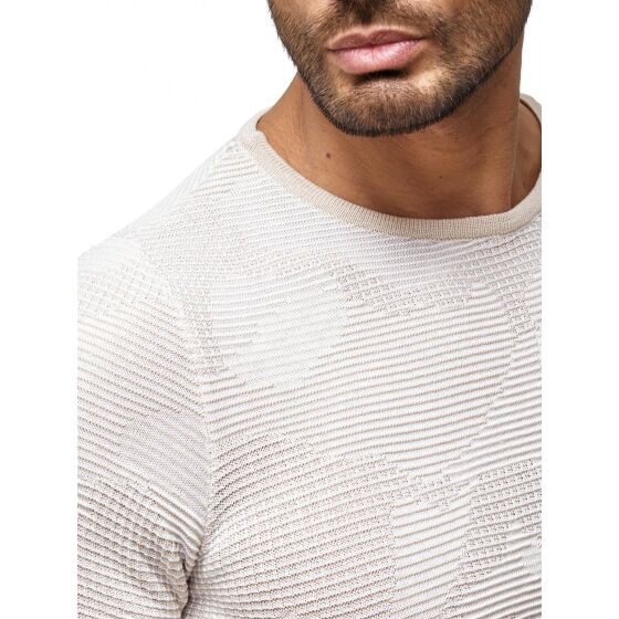 Red Bridge Herren New Style Camo Effect Strickpullover Pullover Sweat Longsleeve Camouflage Beige
