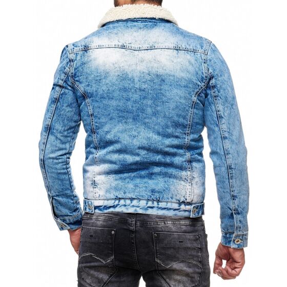 Red Bridge Mens Denim Jacket Trucker Sherpa Denim RBC Denim Jacket Lined Jacket Coat Transition Jacket Jeans Blue Denim Blue