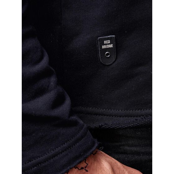 Red Bridge Herren Basic Cotton Pullover Sweatshirt Longsleeve Schwarz