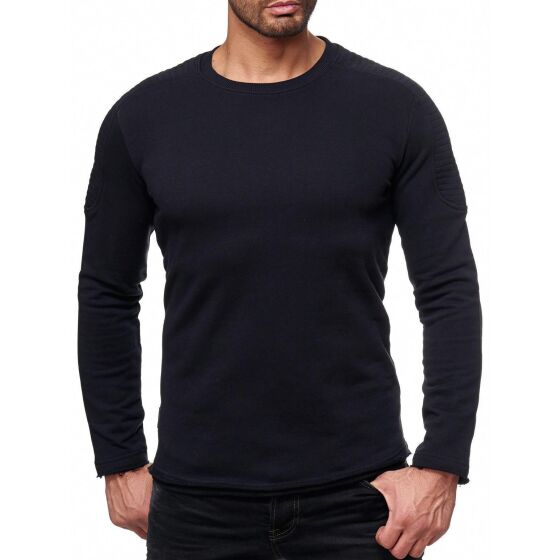Red Bridge Mens Basic Cotton Pullover Sweatshirt Longsleeve Black