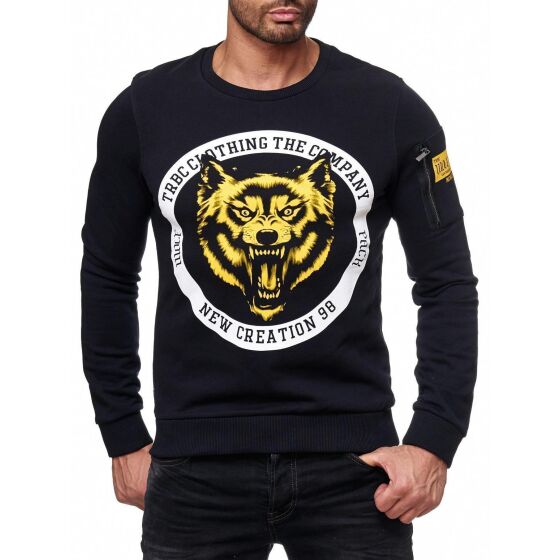 Red Bridge Mens TRBC Wild Wolf Pack Pullover Sweatshirt Sweater Black