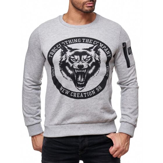 Red Bridge Herren TRBC Wild Wolf Pack Pullover Sweatshirt Sweater Grau