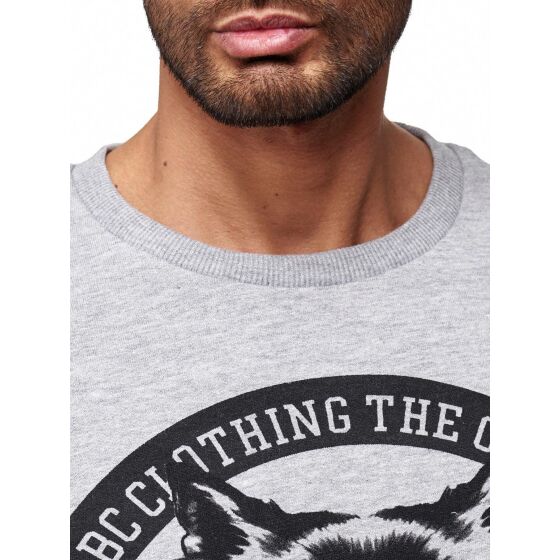 Red Bridge Herren TRBC Wild Wolf Pack Pullover Sweatshirt Sweater Grau