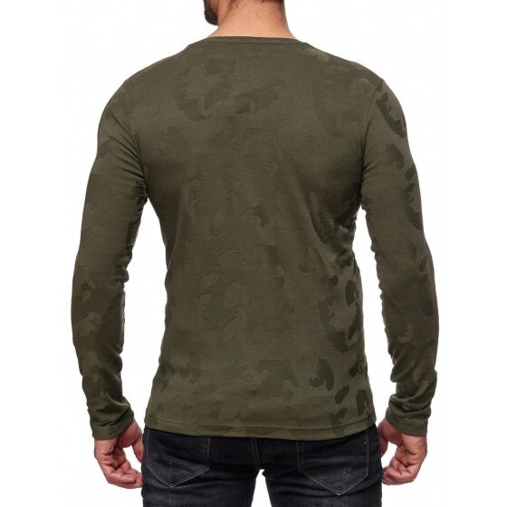 Red Bridge Mens Fine Camo Effect Longsleeve Pullover Sweat Camouflage Khaki
