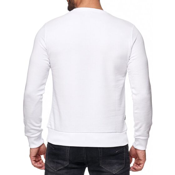Red Bridge Men Born to be famous MCMXCVIII Sweatshirt Pullover Longsleeve Weiß