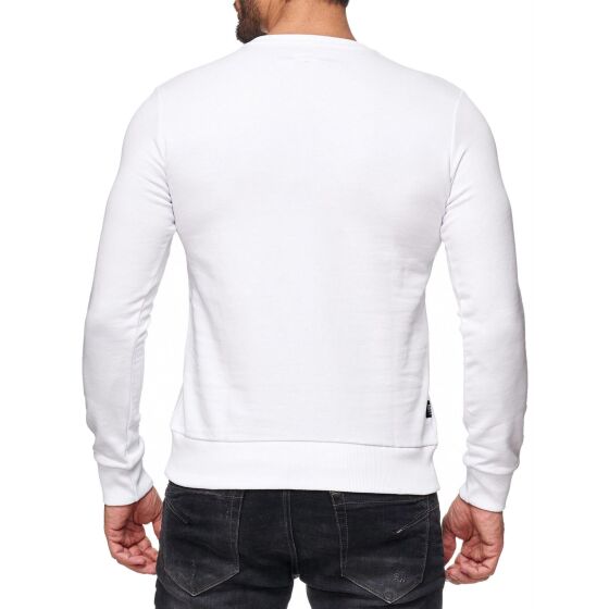 Red Bridge Men Born to be famous MCMXCVIII Sweatshirt Pullover Longsleeve White