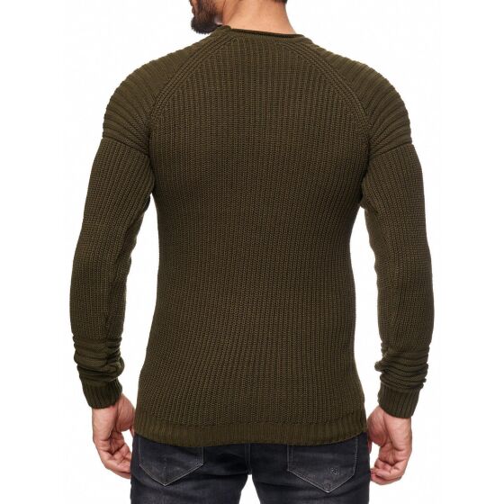 Red Bridge Mens Classic Knit RBC Knit Jumper Jumper Stick Longsleeve Khaki Green
