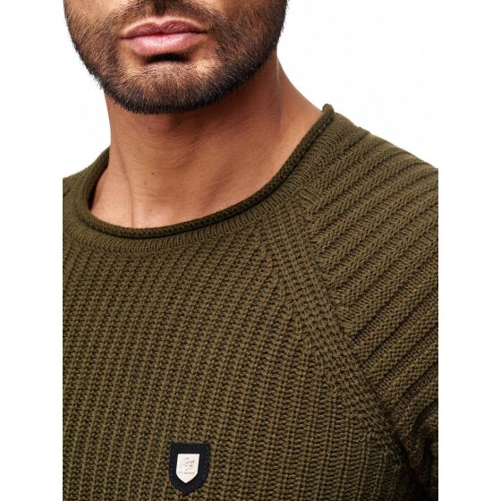 Red Bridge Mens Classic Knit RBC Knit Jumper Jumper Stick Longsleeve Khaki Green