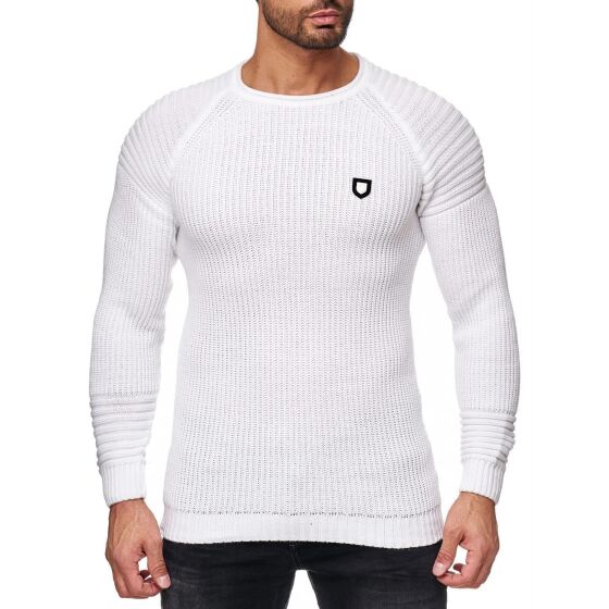 Red Bridge Herren Classic Knit RBC Strickpullover Pullover Stick Longsleeve Weiß