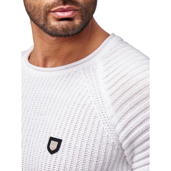 Red Bridge Herren Classic Knit RBC Strickpullover Pullover Stick Longsleeve Weiß