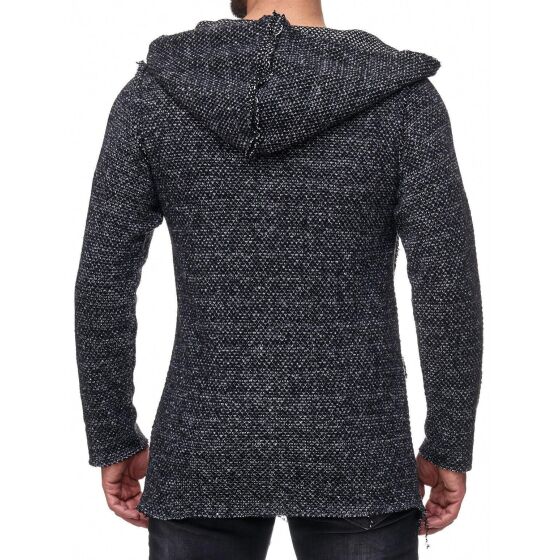 Red Bridge Mens cardigan transition jacket sweater premium RBC oblique zipper oversize cardigan with hood anthracite