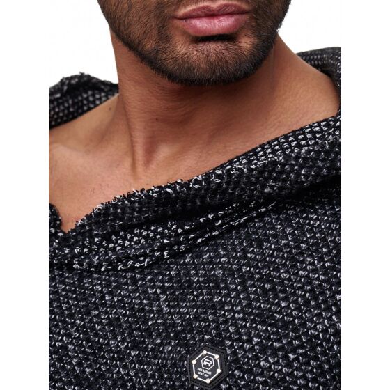 Red Bridge Mens cardigan transition jacket sweater premium RBC oblique zipper oversize cardigan with hood anthracite