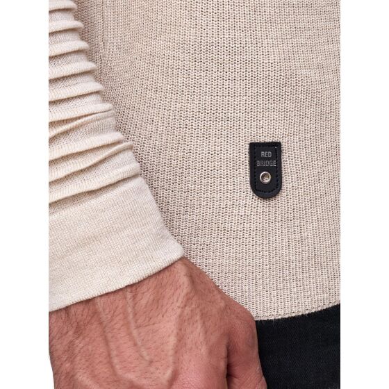 Red Bridge Mens Classic RBC Knit Jumper Sweater Sweat Beige