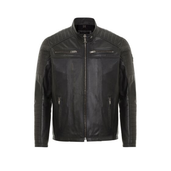 Red Bridge Mens Leather Jacket Genuine Leather Biker Jacket Black