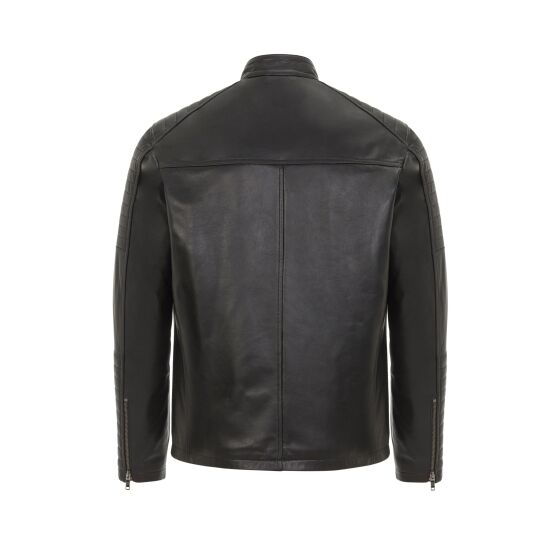 Red Bridge Mens Leather Jacket Genuine Leather Biker Jacket Black