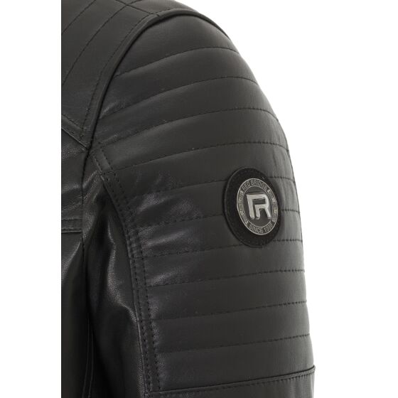 Red Bridge Mens Leather Jacket Genuine Leather Biker Jacket Black L