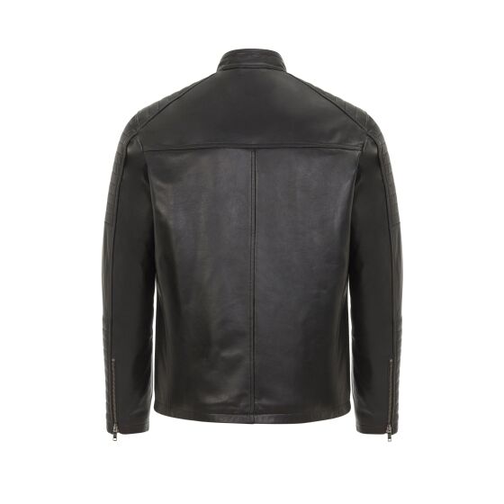 Red Bridge Mens Leather Jacket Genuine Leather Biker Jacket Black L