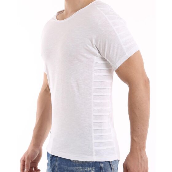 Red Bridge Mens T-Shirt folded motif RBC Band short-sleeved Shirt White