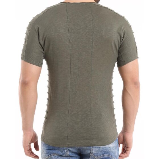 Red Bridge Herren T-Shirt folded motiv RBC Band kurzarm Shirt Khaki Grün