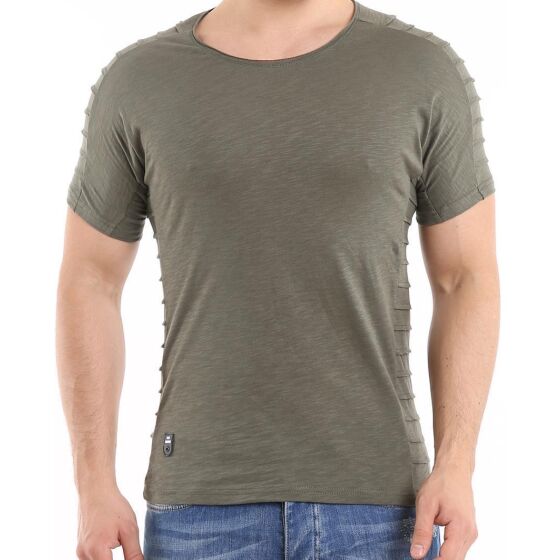 Red Bridge Mens T-Shirt Folded RBC Band Short Sleeve Shirt Khaki Green