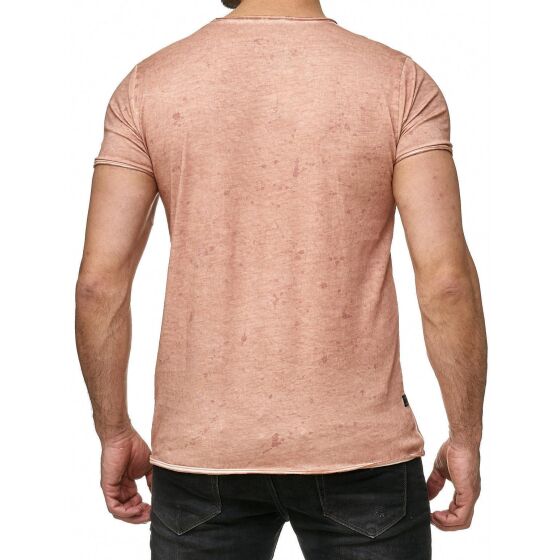 Red Bridge Herren T-Shirt Vintage Oil Washed Stiched Chest Flower