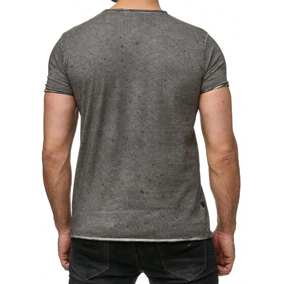 Red Bridge Herren T-Shirt Vintage Oil Washed Stiched Chest Flower