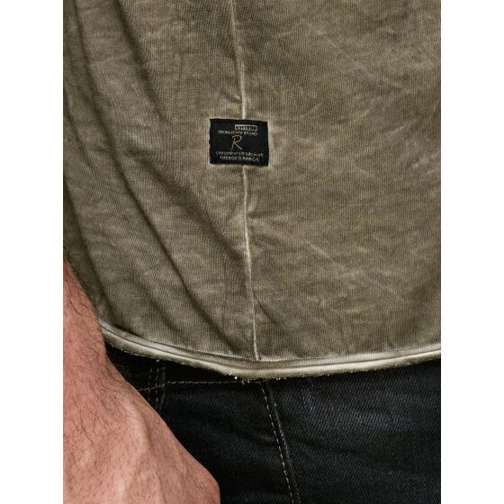 Red Bridge Herren T-Shirt Vintage Oil Washed Stiched Chest Flower