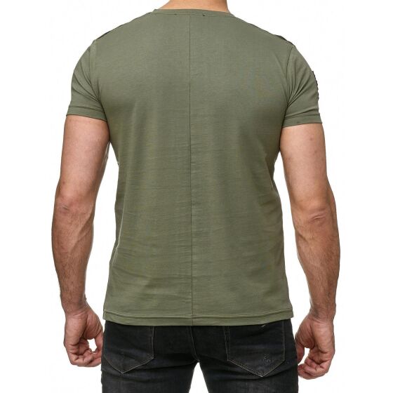 Red Bridge Mens Military V-Neck T-Shirt