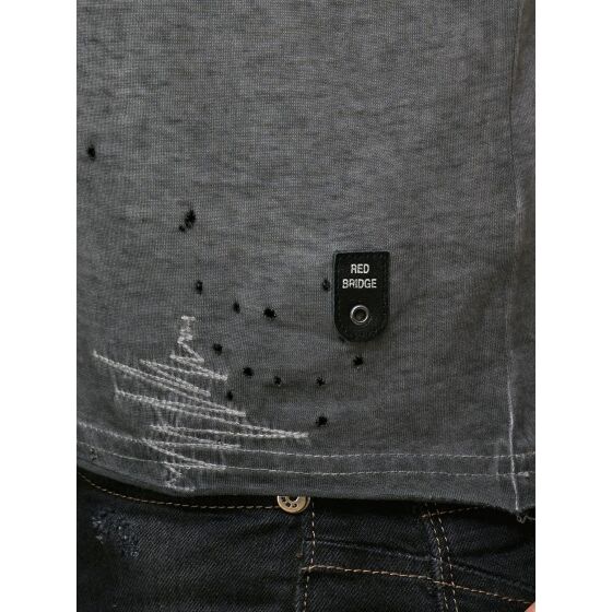 Red Bridge Herren T-Shirt Industry Oil Washed mit Löchern