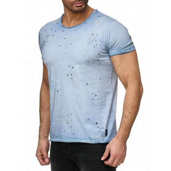 Red Bridge Herren T-Shirt Industry Oil Washed mit Löchern