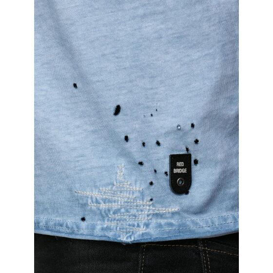 Red Bridge Herren T-Shirt Industry Oil Washed mit Löchern