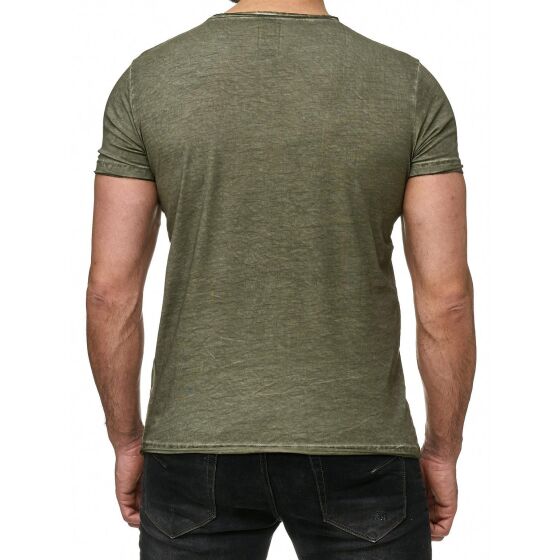 Red Bridge Herren T-Shirt Industry Oil Washed mit Löchern