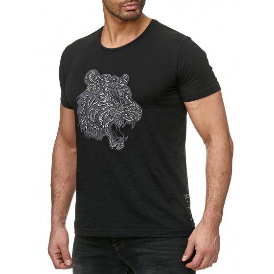 Red Bridge Herren T-Shirt Royal Tiger mit Strasssteinen