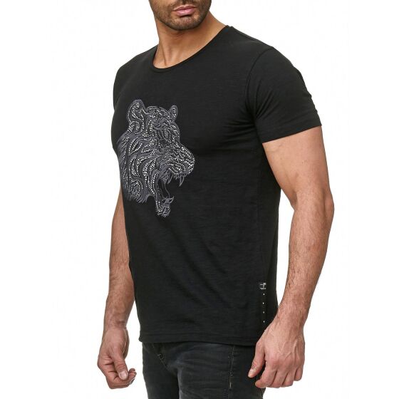Red Bridge Herren T-Shirt Royal Tiger mit Strasssteinen