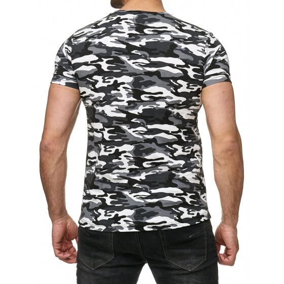 Red Bridge Herren T-Shirt Stitched Flowers Camouflage