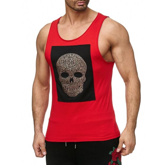 Red Bridge Mens Tank Top T-Shirt Luxury Skull 3D Print